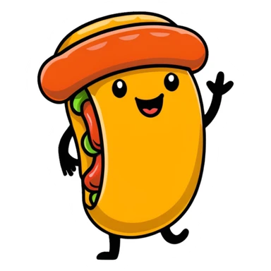 Happy hotdog character sticker