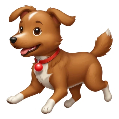 happy dog running after ball sticker