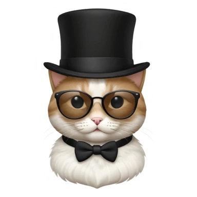 Cat with sunglasses and a top hat sticker