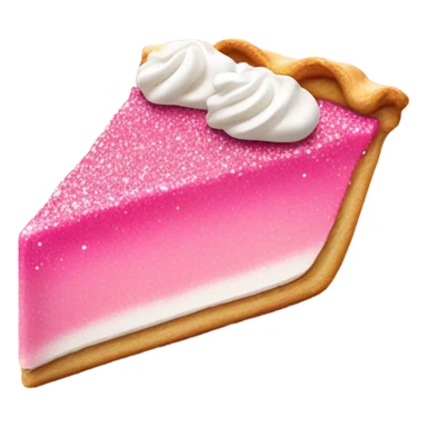 Hot pink slice of pie with light pink whip cream and glitter  sticker