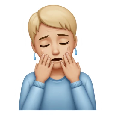 person holding hands on neck crying sticker