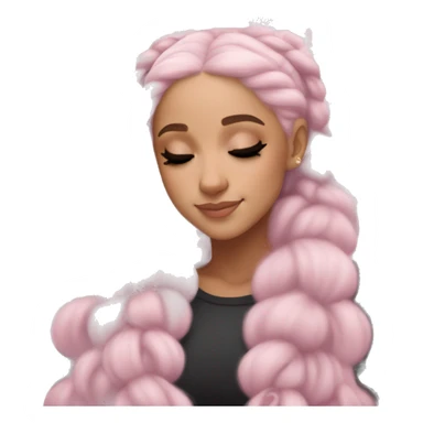 Ariana Grande sleeping light pink hair holding a snowflake sticker