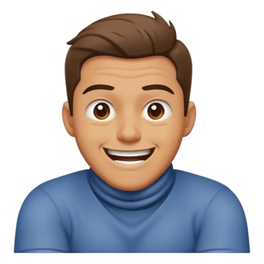 man crossing his arms around his neck while being mad but laughing sticker