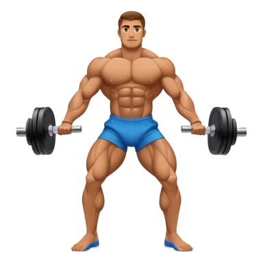 side-view bodybuilder dumbbell lunges sticker