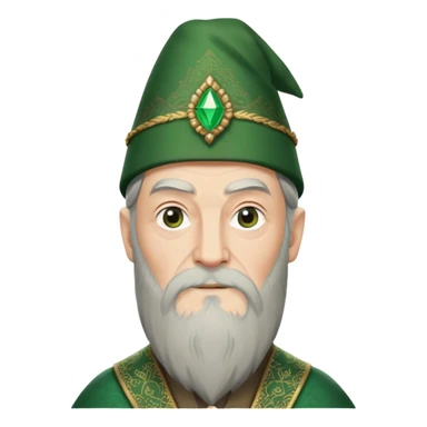 albus dumbledore from harry potter with green fez hat and decorative patterns without gem sticker