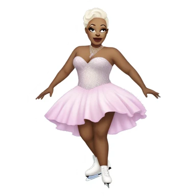 bald black and fat drag queen ice skating sticker