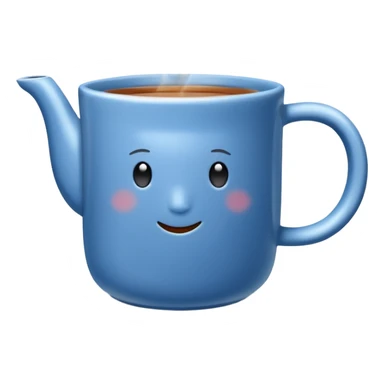 visibly steaming plain blue mug of tea sticker