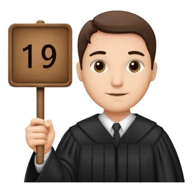 Judge holding a 5 out of 10 sign  sticker