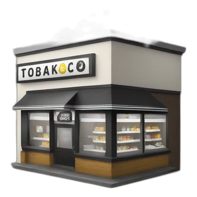 Tobacco shop with black and white logo “Табакерка» sticker