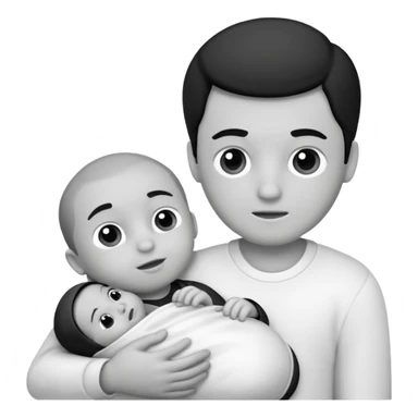 Newborn B&W with male sticker