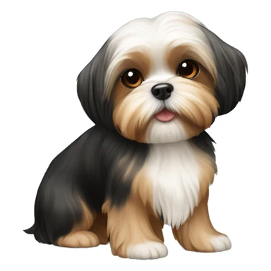black and tan shih tzu maltese yorkie mix sticker
