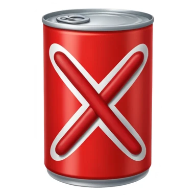 Can of beans with red x crossing it out  sticker