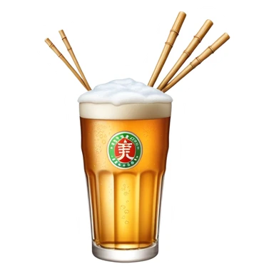Tsingtao beer with chopsticks sticker
