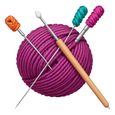 ball of wool with a knitting needle through it sticker