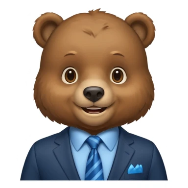 bear with suit and blue tie sticker