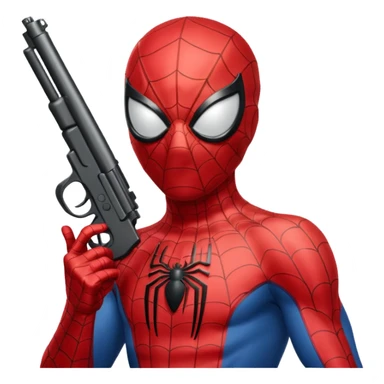Spiderman with gun sticker