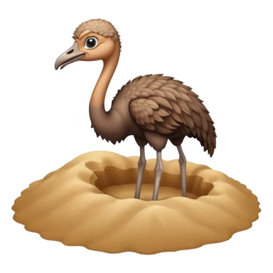 Ostrich burying its head in sand sticker
