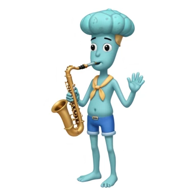 Squidward Tentacles playing the clarinet in bikini bottom  sticker