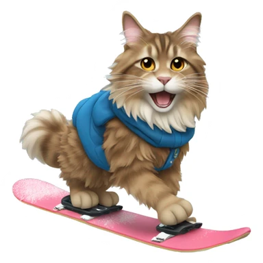 Mainecoon snowboarding  sticker