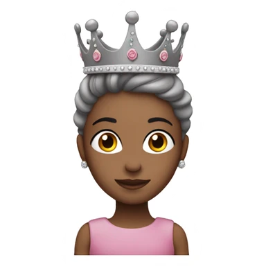 En rosa gris med prinsesse krone sticker