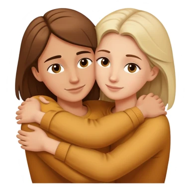 Caucasian people hugging each other, friendship, warm embrace sticker