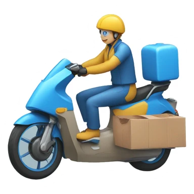 food delivery with blue bike sticker