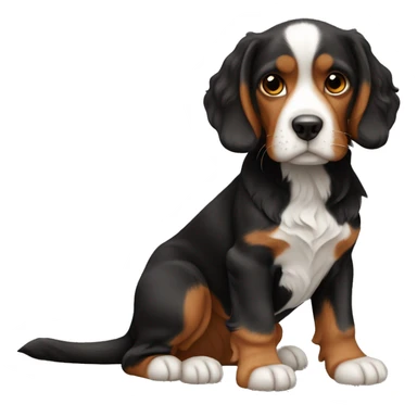 Black and orange color french Brittany with black coat. Wavy. sticker