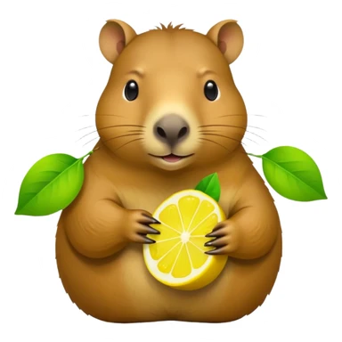 Capybara  holding  lemon sticker