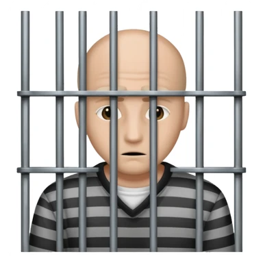 criminal in jail behind bars the bars should be in front of the person and the bars can be over the person's face sticker