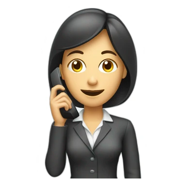 sales woman with phone sticker
