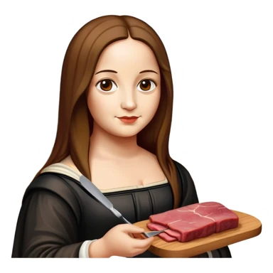 monalisa painting a SPAM meat portrait landscape  sticker