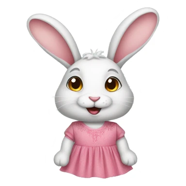 Rabbit with pink dress sticker