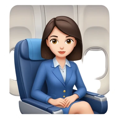 Brunette sitting on airplane seat sticker