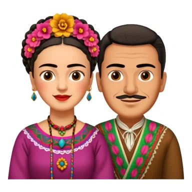 Frida Kahlo with husband sticker