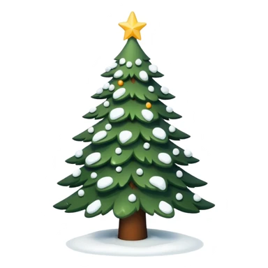 Christmas tree with white lights in nature and snow on top sticker