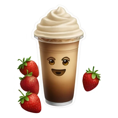Starbuck ice coffee with strawberries sticker