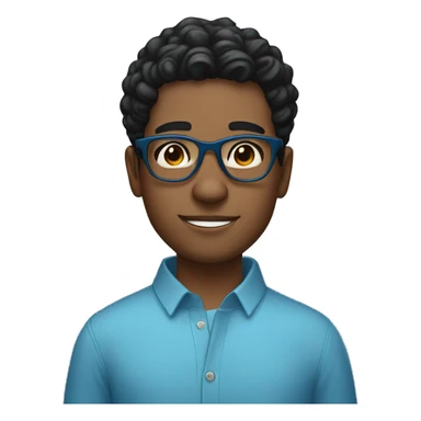 lightskinned guy with wavy short black hair and round blue glasses sticker