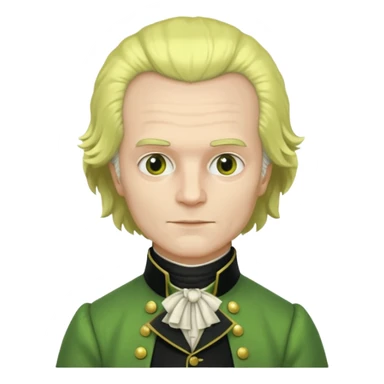 Maximilien Robespierre in a green and yellow gown sticker