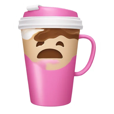 pink to go coffee cup with latte inside sticker