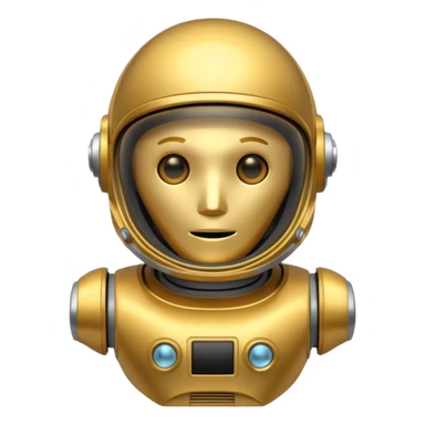 robot with golden astronaut's helmet  sticker