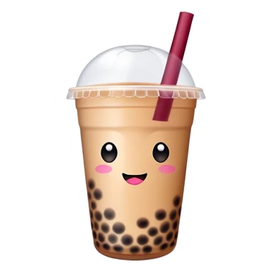 burgundy color Bubble tea sticker