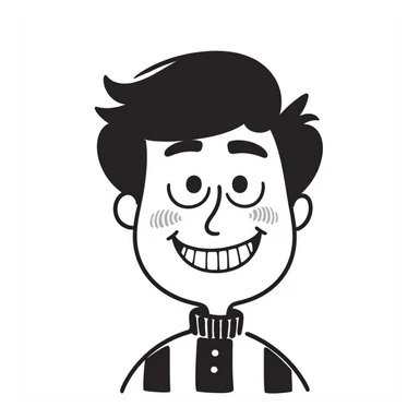 funny face with big grin and rosy cheeks sticker