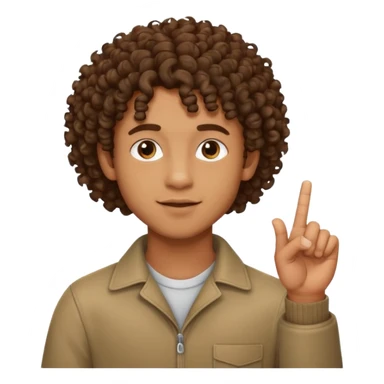 Ragazzo mulatto col coi ricci che fa il terzo dito sticker