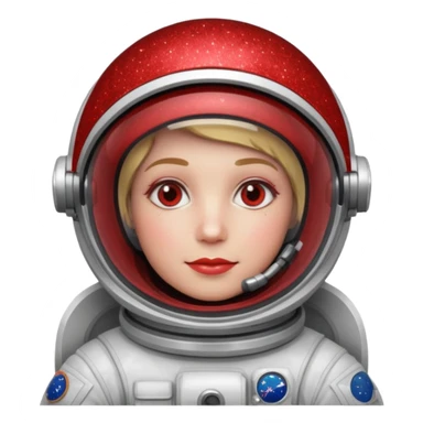 red glitter astronaut sticker
