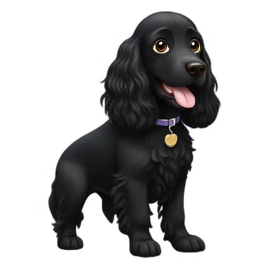 Black sprocker dog sticker