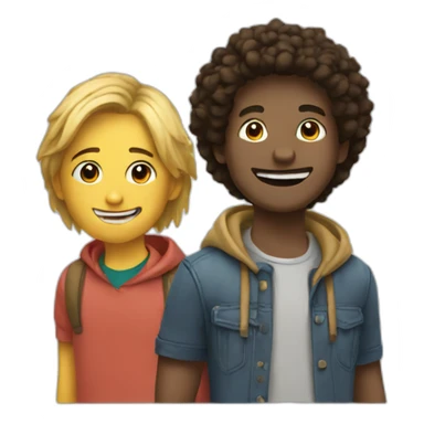 Three friends hanging out boys sticker