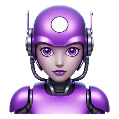 glitter purple cyberpunk robot sticker