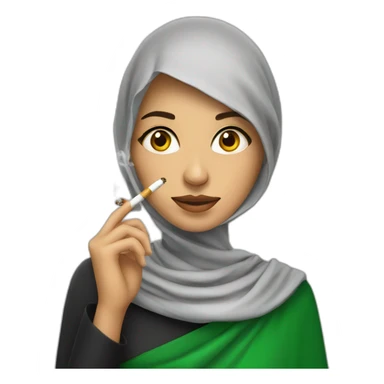 Saudi women with cigarette sticker