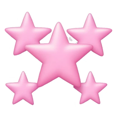 Three small pink , 4-pointed stars grouped together. The stars have a slightly elongated shape, giving them a twinkling effect. They vary in size, with the largest star in the center and two smaller stars on either side.  sticker