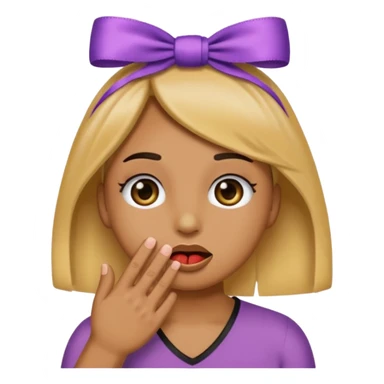 Şimdi sana bir tane emoji göstereceğim eli ağzında gözlerinde kirpik kafasında da ku yrdele olsun sticker